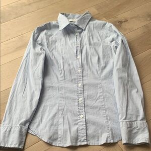Forever 21 Women’s Pinstripe Blue Button down Shirt